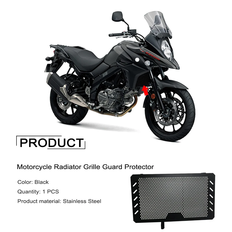 For Suzuki  V-STROM DL650 VSTROM 650 2013-2019 2017 2018 Motorcycle Engine Radiator Bezel Grille Protector Grill Guard Cover