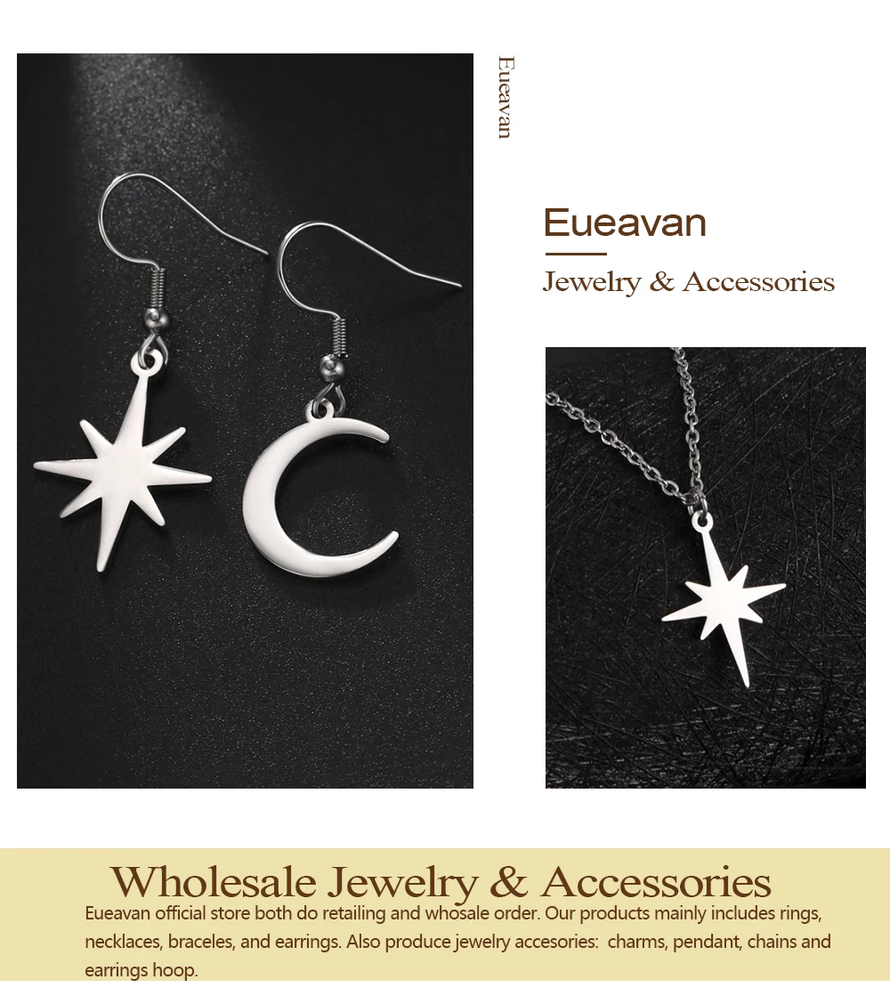 EUEAVAN 5 Stück North Star Charm Edelstahl Charms Kleiner Anhänger Halskette Zubehör Schmuckherstellung Zubehör Großhandel – Detail 8
