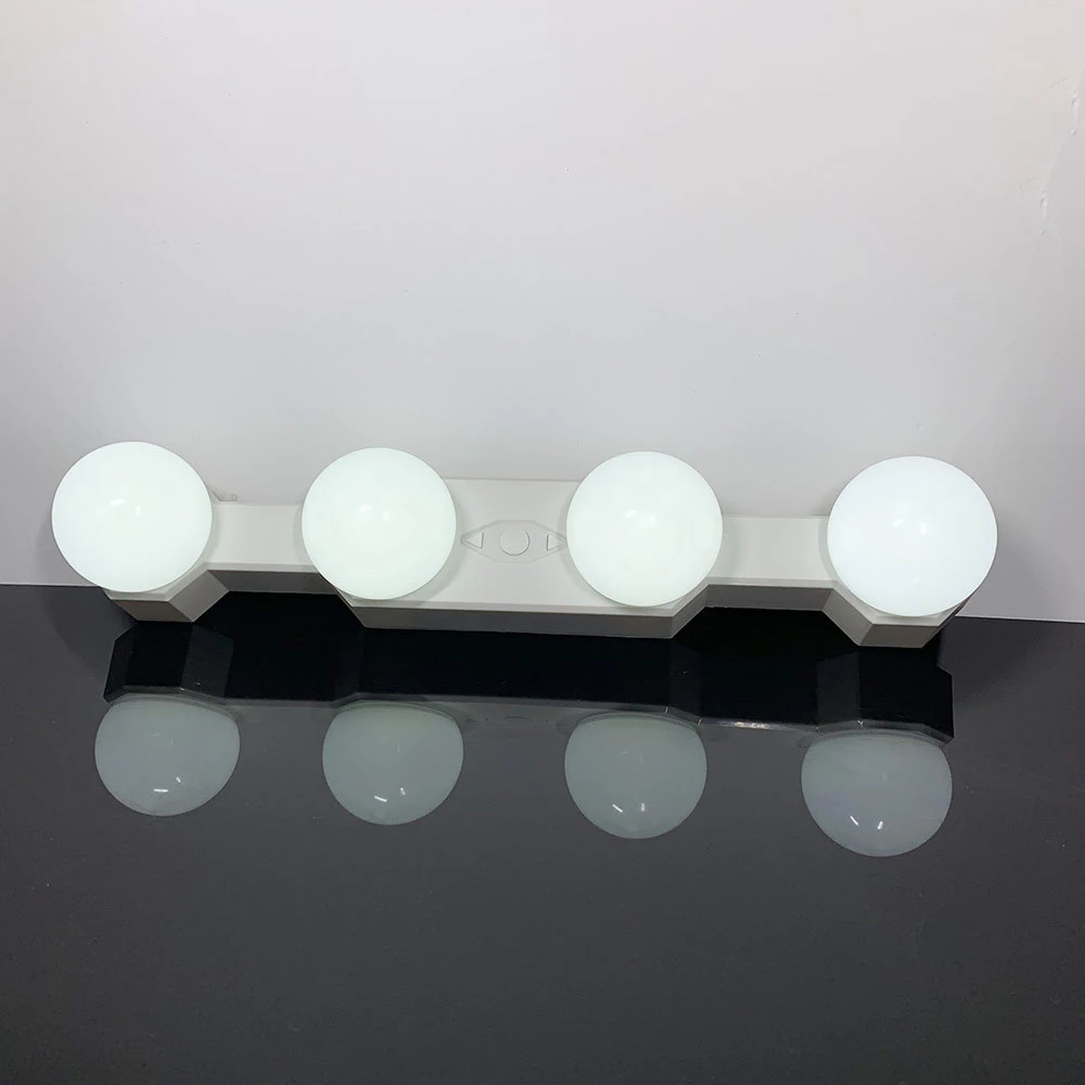 Luz de espejo portátil para maquillaje, lámpara inalámbrica recargable con 4 bombillas LED ajustables