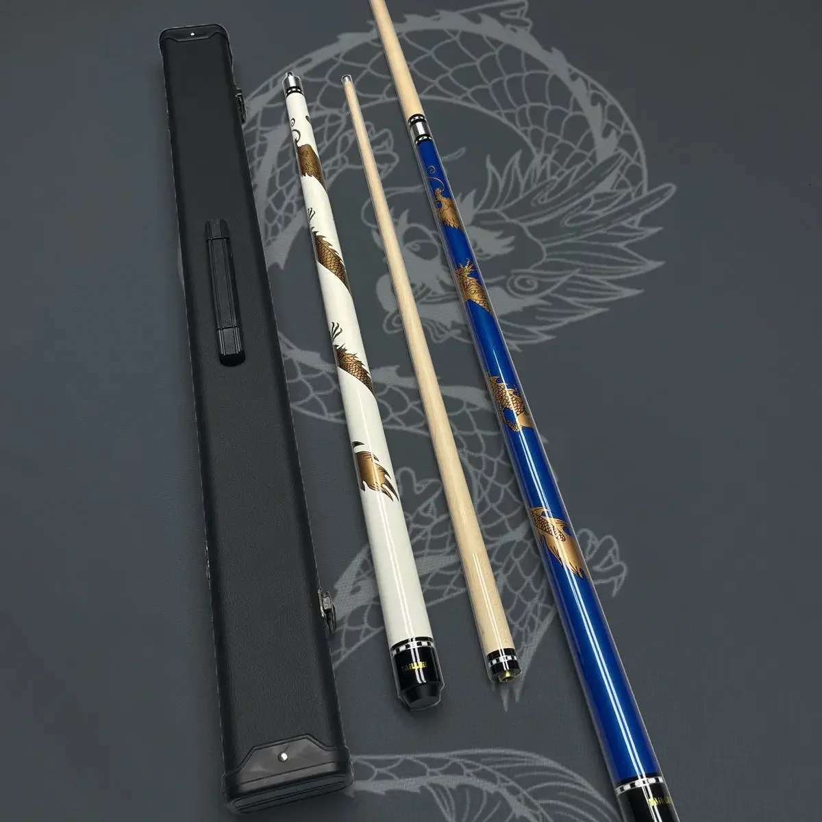 

Американский синий и белый бильярдный клуб с узором дракона, маленькая голова, снукер, сплит-клуб, черный восемь, китайский бильярдный клуб, 11 мм, клен