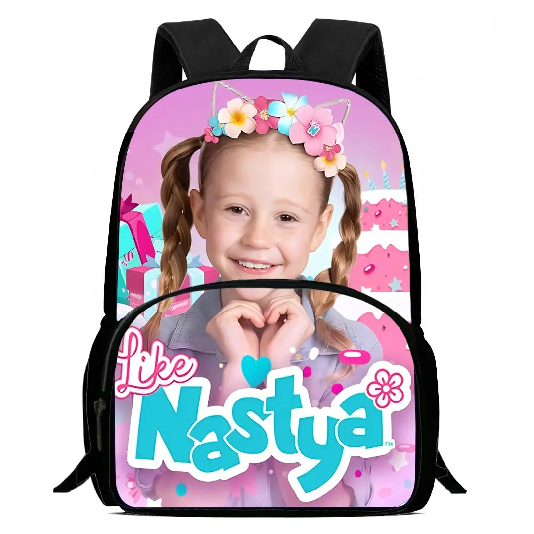 Like Nastya Kids Backpacks Boys and Girls Student Birthday Gift Child School Bags Large Capacity Camping Durable Rucksack