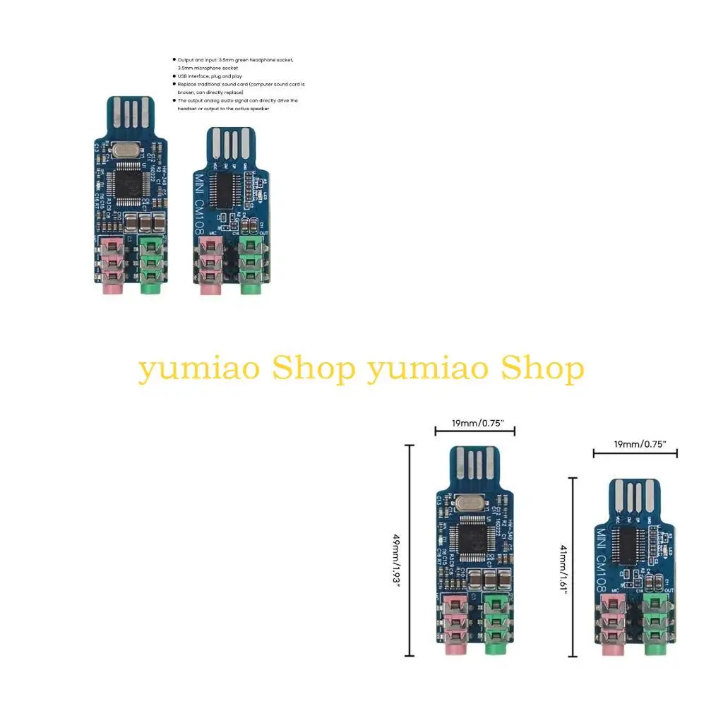 

587B Drive-free USB Sound Card Module Cm108 Chip Notebook External Sound Card Module