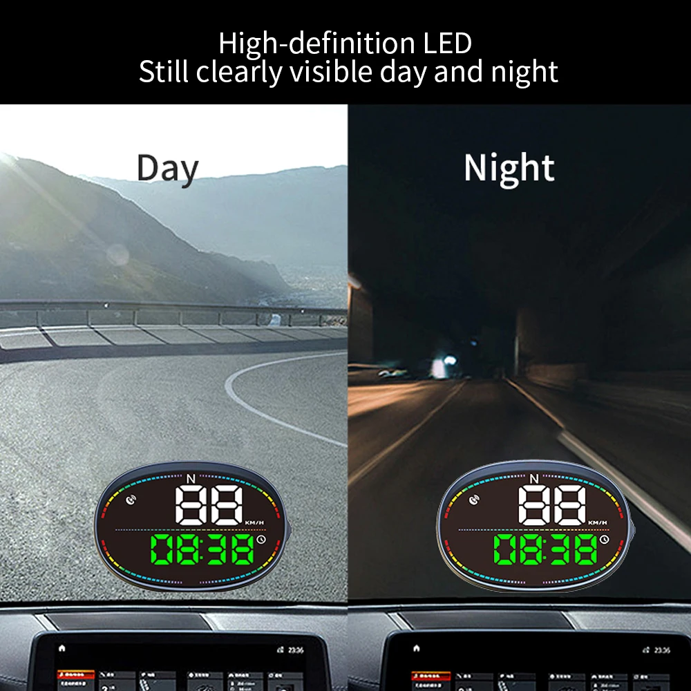 WiiYii H3 GPS Car HUD Speedometer Head Up Display Multiple interfaces On-board Computer Speed Alarm Gadgets for All Car