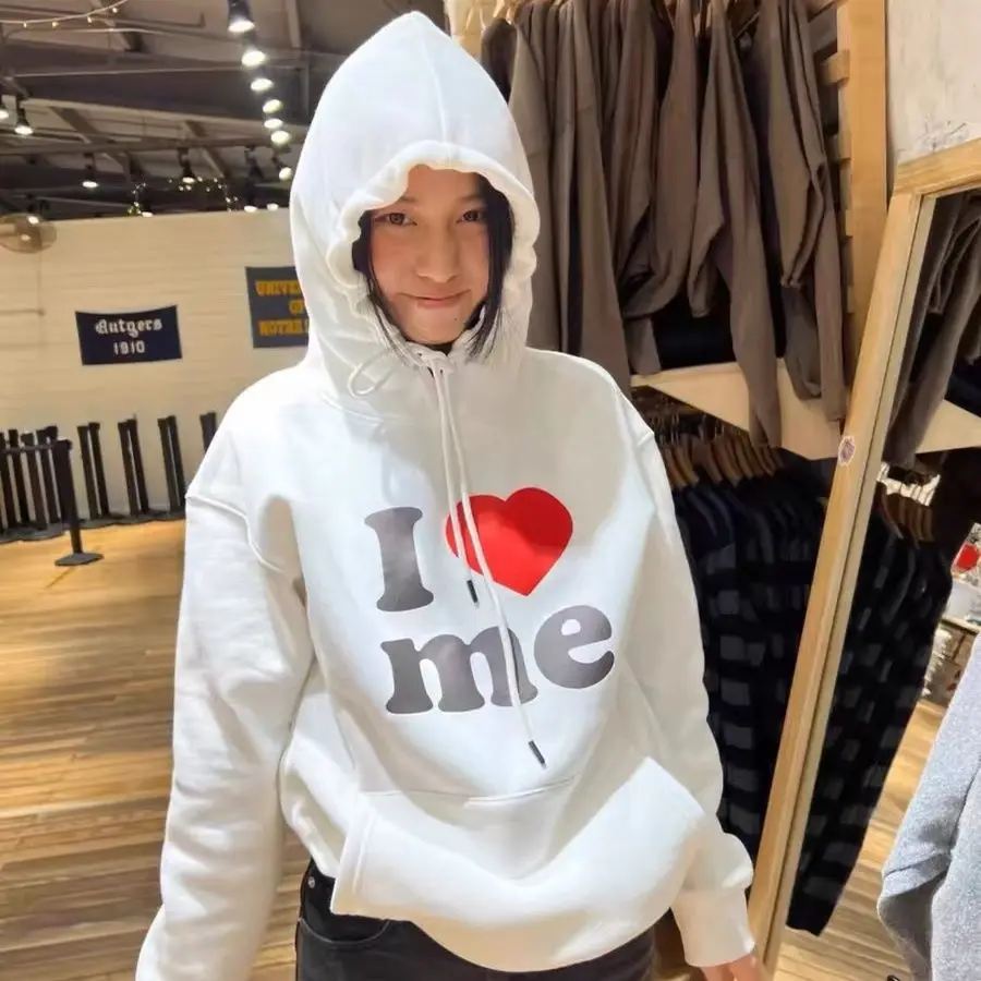 

American Hooded Sweatshirt 2025 Slogan Print Loose Spring and Autumn Coat Top for Women, A Rare and Versatile Ins Hoodie