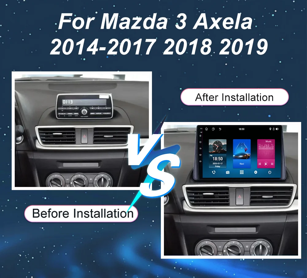 Car Android 16 GPS Navigation For Mazda 3 Axela 2014-2017 2018 2019 Auto Radio Stereo Head Unit Multimidia Player Carplay Wifi