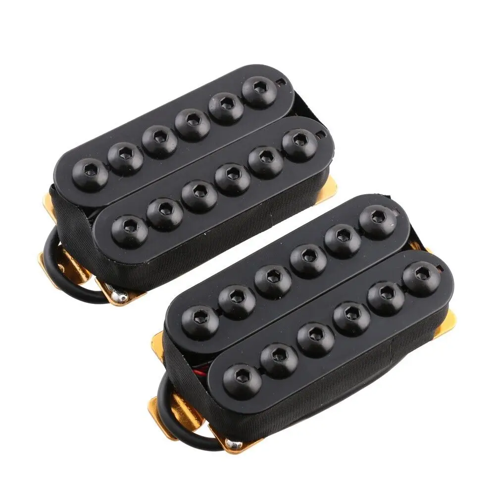 1Sets Ceramic Magnet Invader Style Guitar Humbucker Pickup Bridge & Neck Black