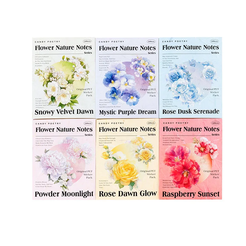 20szt/1lot Kawaii Scrapbook Stickers Flower Nature Notes Junk Journal Gold Planner Stationery Sticker Planner Decorative