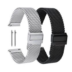 Mesh Watch Band for Mens Quick Release Adjustable Milanese Bracelet Mesh Watch Straps 18 20 22 24 mm Stainless Steel Watchbands