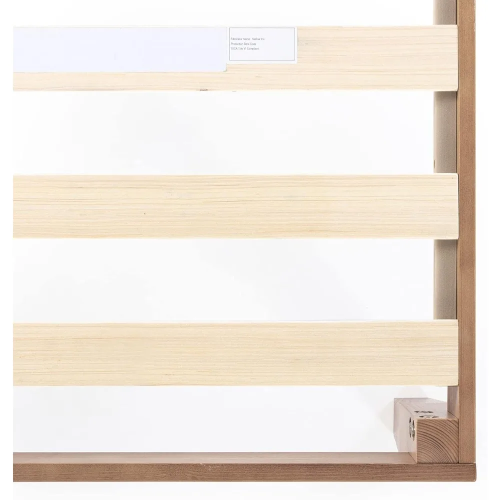 Cama clássica natural suave plataforma de madeira maciça, 12 polegadas, com ripas de madeira, twin/full/queen/king size