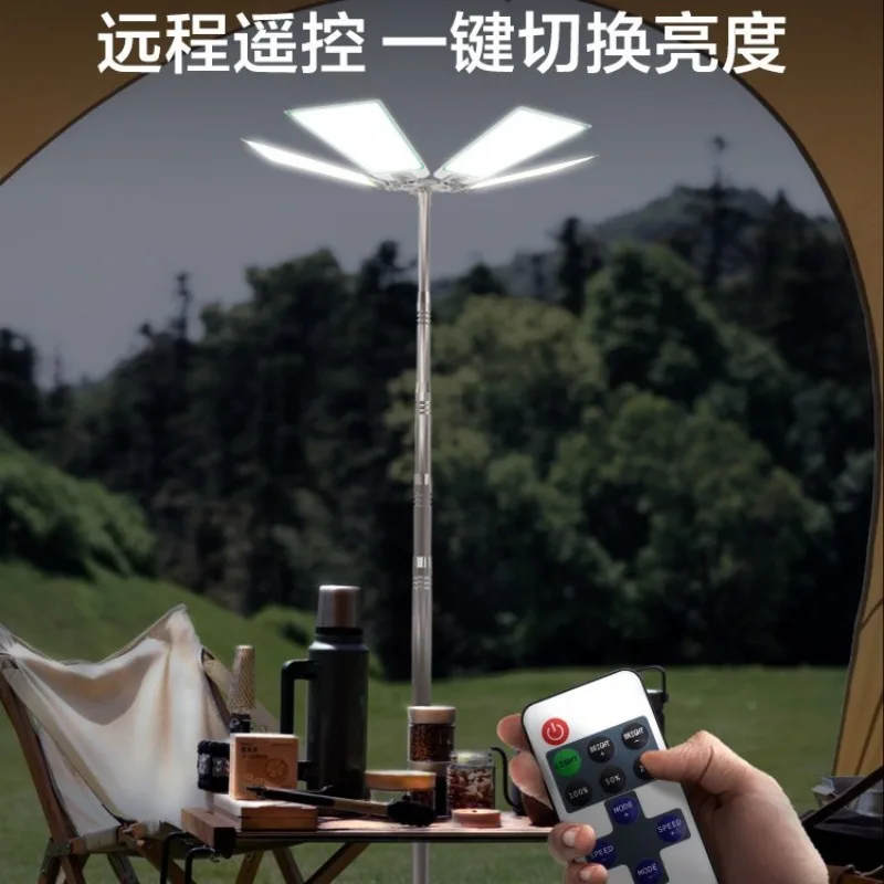 Work Fishing Telescoping Camp Lights Dimmable Remote Manual Control Led Camping Light Outdoor Lighting Portable Floodlight