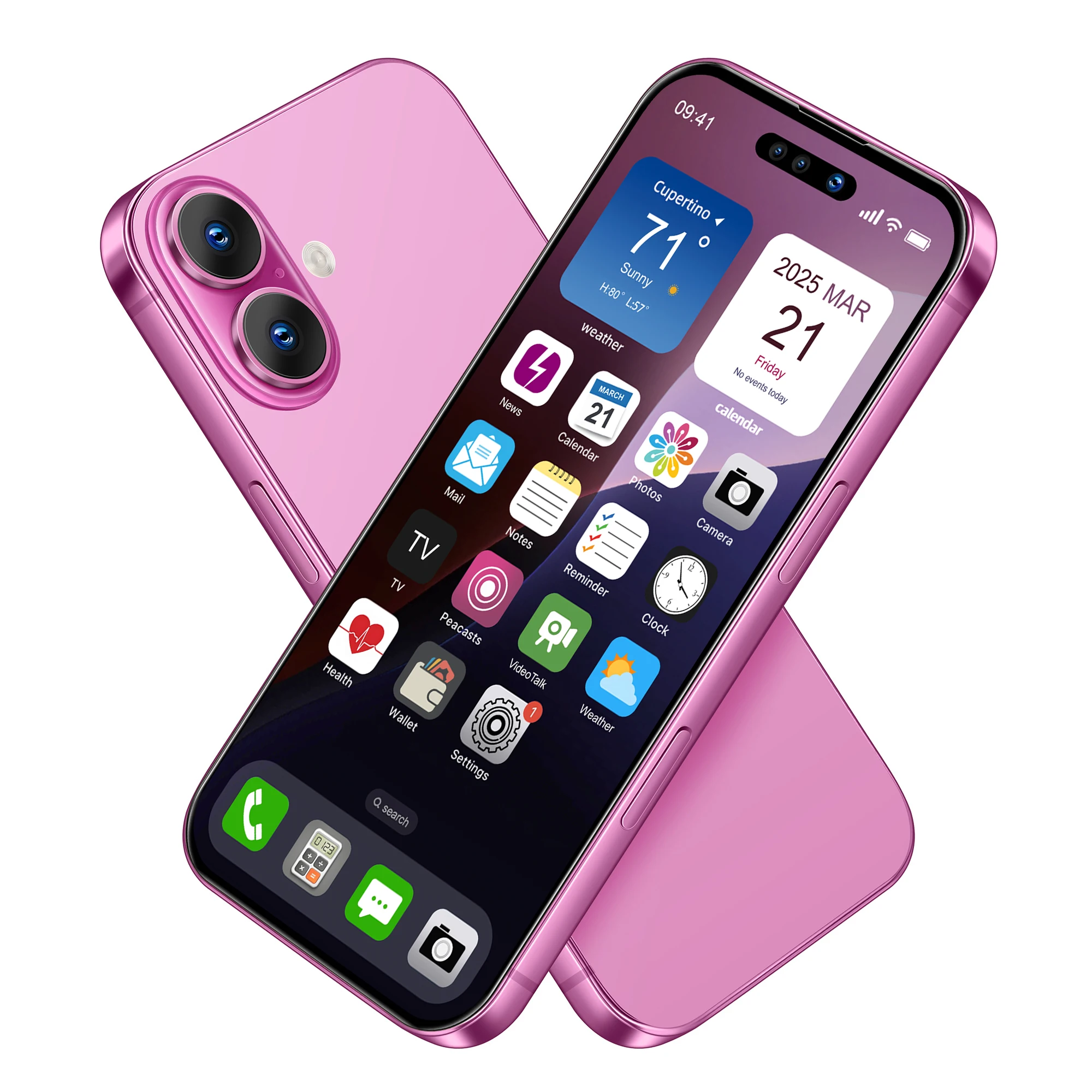 Fake Phone Dummy Prop Phone, Prank Stuff Decoy Phone Pear Phone Non-Working Phone 16, Display Phone Look Like Real Phone 16 Pink