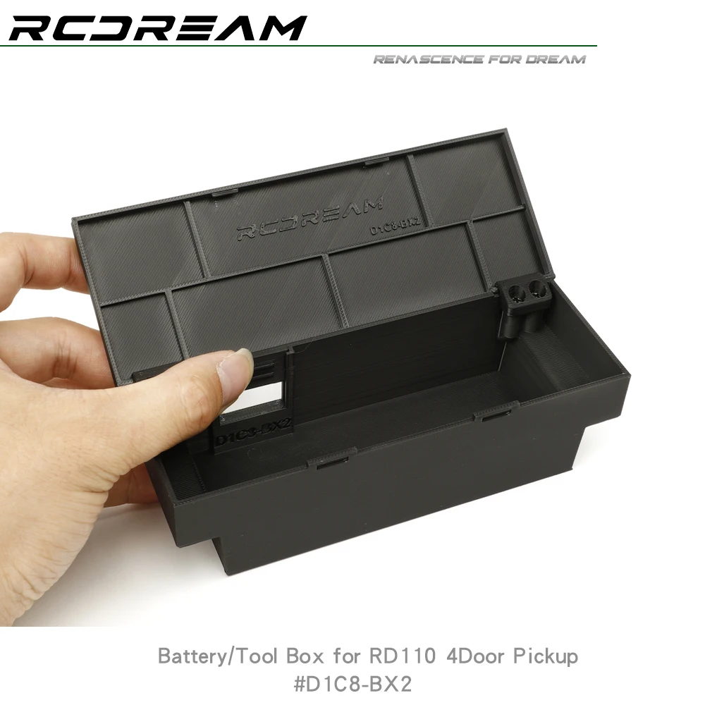 RCDream Battery box Tool Box 3D Printed For Wild-Defender RD110 4Door Pickup Upgrade Option parts #D1C8-BX2