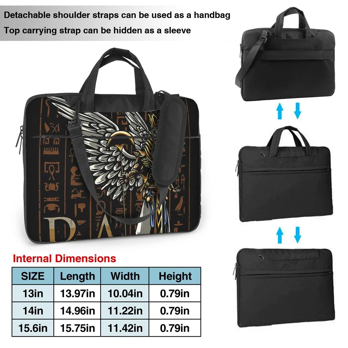 Ra God Of The Sun Ancient Egyptian Mythology Egypt Laptop Bag Case Protective Computer Bag Bicycle Crossbody Laptop Pouch