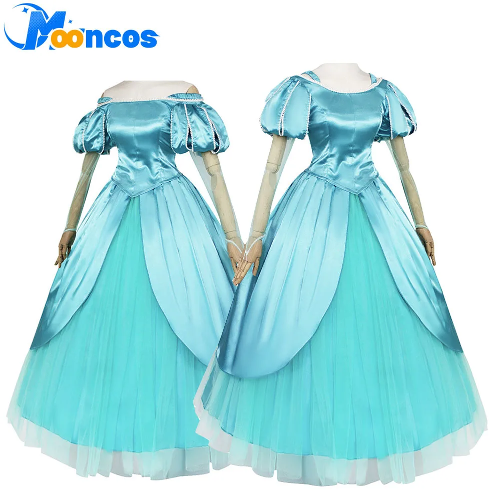 

Костюм для косплея Ариэль, женское синее платье, костюм русалки из фильма «Рыбка», карнавальный костюм для взрослых на Хэллоуин, праздничный наряд