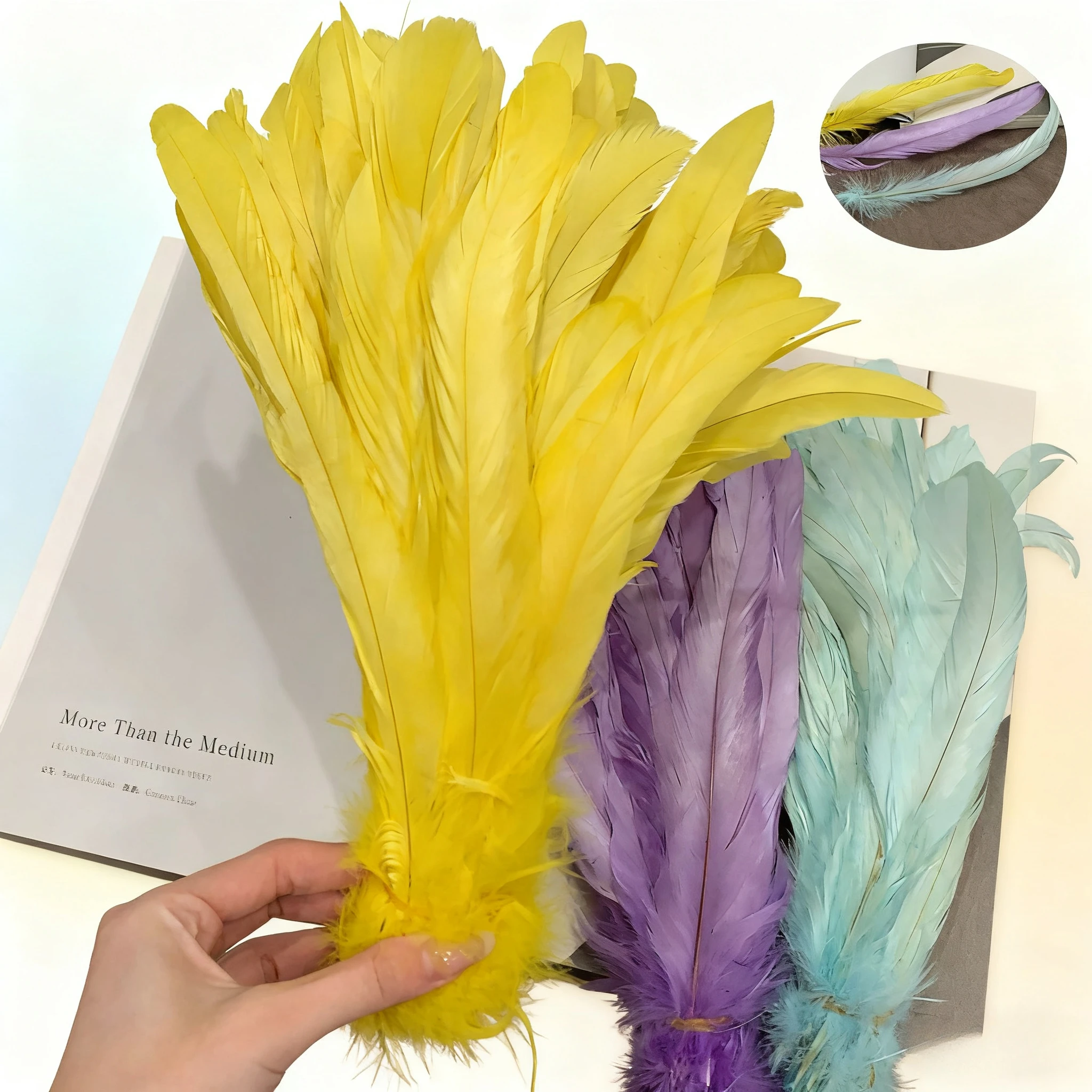 10 قطعة ريش الدجاج المصبوغ 25-30 سنتيمتر DIY بها بنفسك الحرف اليدوية مجوهرات حفل زفاف عطلة الملابس الديكور #1