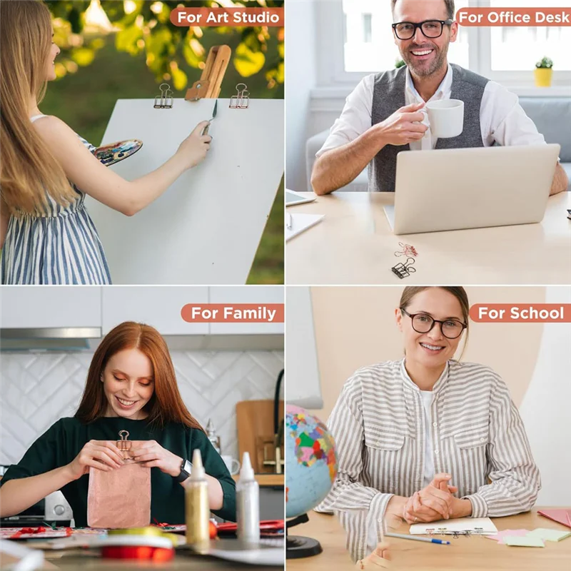 Practical-30-Pack Metal Wire Binder Clips- Hollow Paper Clips For Paperwork, Crafts, Sewing, Office & School Supplies