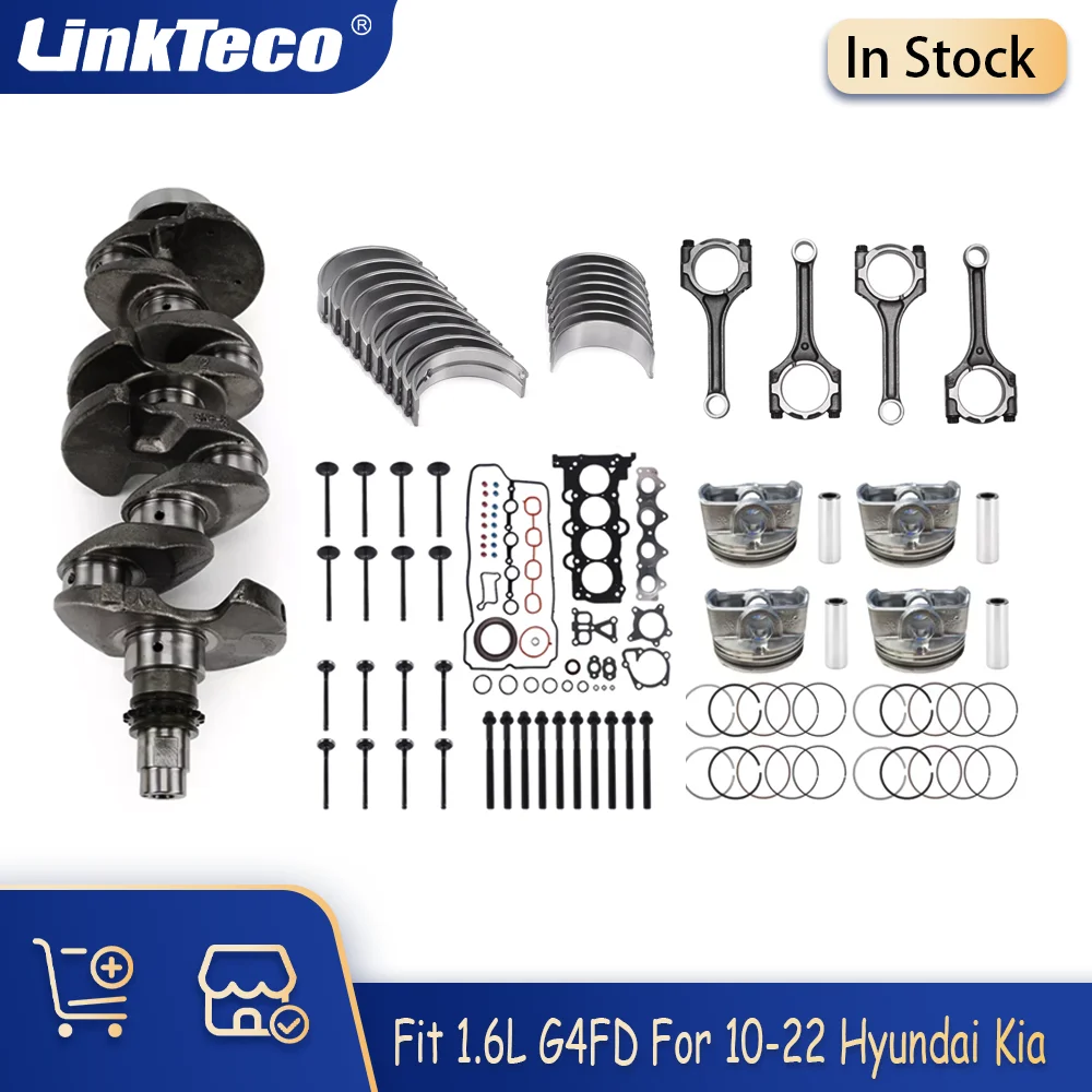 

Engine Overhaul Kit Full Gasket Set Bearing Set Connecting Rod Piston Head Bolts Fit 1.6L G4FD For 10-22 Hyundai Kia Accent Rio