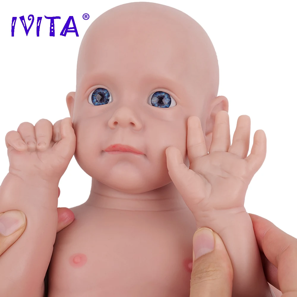 IVITA WG1583 19.68inch 4.29kg 100% Full Body Silicone Reborn Baby Doll Realistic Girl Unpainted Dolls DIY Blank Children Toys