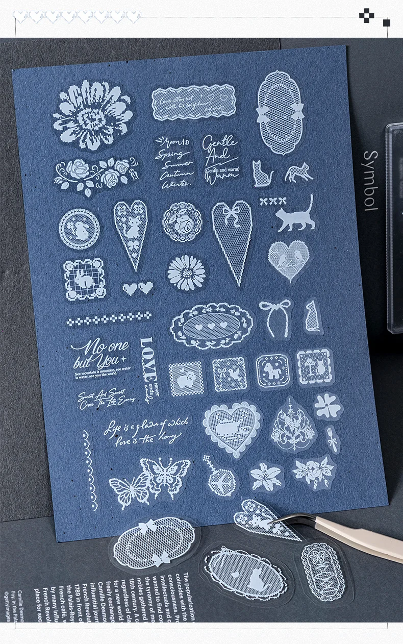 Journal GO 2Mx2,5cm Scrapbook Weißes Tintenband Aufkleber Fog Island Seidenkollage Junk Journal Fotoalbum Tagebuch Karte DIY Niedliche Dekoration – Detail 6