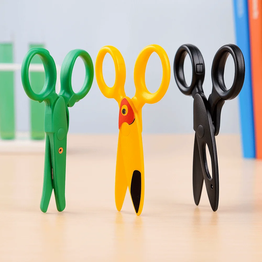 Safety Design Children Safety Scissors Plastic Material Blunt Tip Art Craft Scissors Anti-Pinch Design Comfort Grip Scissors