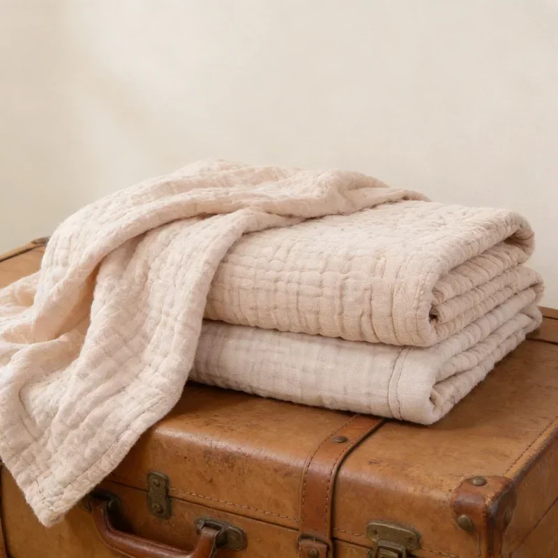 Babydecke aus Baumwolle, leicht, atmungsaktiv, saugfähig, weich, hautfreundlich, schnell trocknend, Duschhandtuch, tragbare Decke für Neugeborene