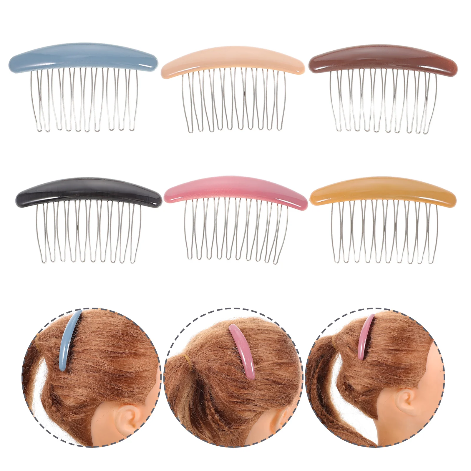 

6pcs Anti-Slip Combs For Women Side Women Hair Accessories Styling Strong Hold Wedding Party Hair Accessories Wide Tooth Combs