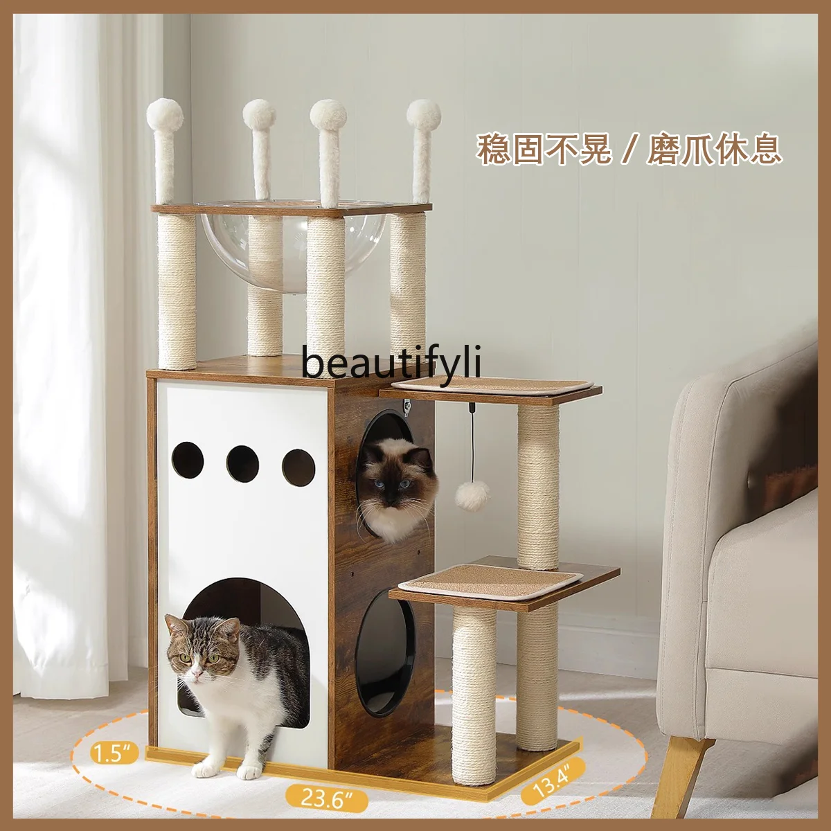 Cat Climbing Frame Home Viewing Platform Covers an Area of Climbing Frame Cat Nest Integrated Four Seasons Universal