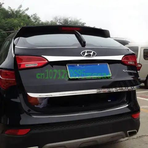 현대 산타페 IX45 2013 2014 2015 2016-2018 후면 부츠 도어 트렁크 커버 트림 테일 게이트 장식 몰딩 스트립 자동차 액세서리