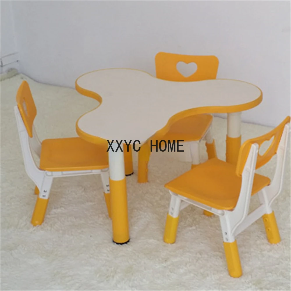 

Регулируемый Трехместный стол Clover для детского сада, обучающий школьный стол и стул для малышей