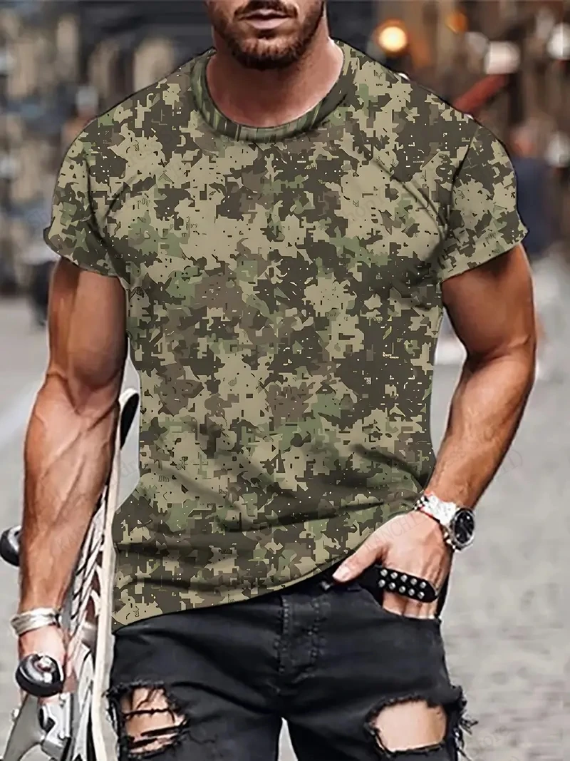 Men's Tactical Camo Camouflage 3d Print T-shirt Men Women Fashion Short Sleeve Tshirt Kids Tops Tees Men Clothing Outdoor Sports - view 5