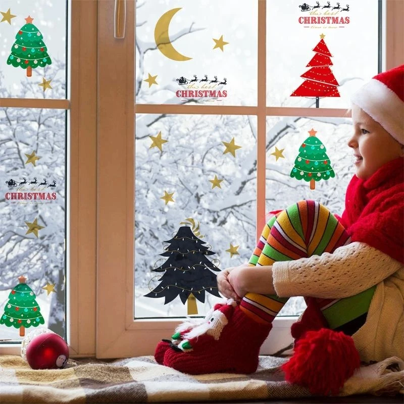 Autocollants muraux Noël Santa deur