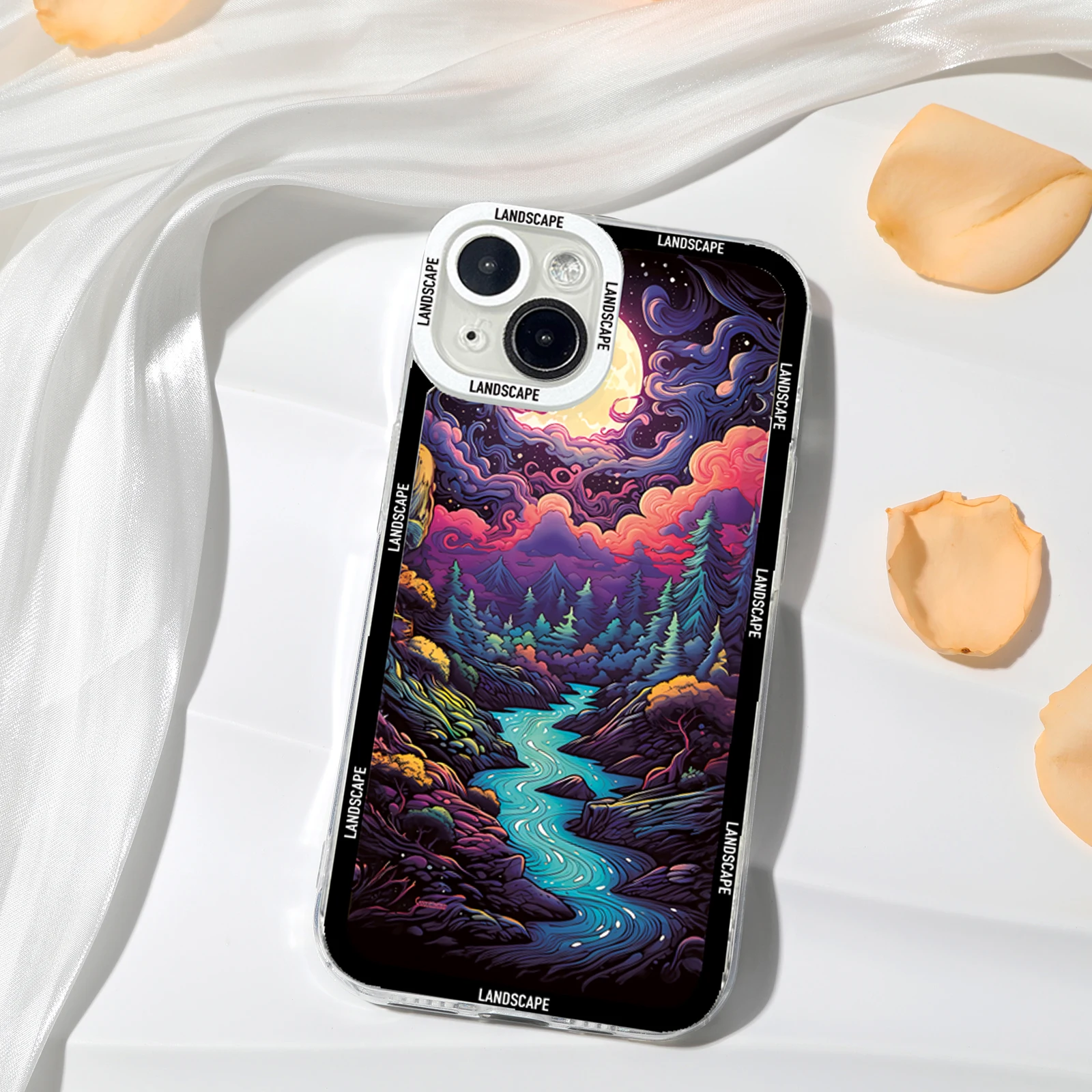 Creative Mountains Landscape Scenery Phone Case For Xiaomi Poco X6 F5 X5 X3 M6 Pro Mi 13T 14 13 12 11 Lite 12T Pro Clear Cover