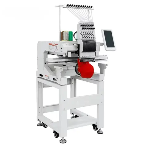 Single Head Embroidery Machine – 12/15-Needle Options, Auto Trimmer, for T-Shirts, Caps & Patches