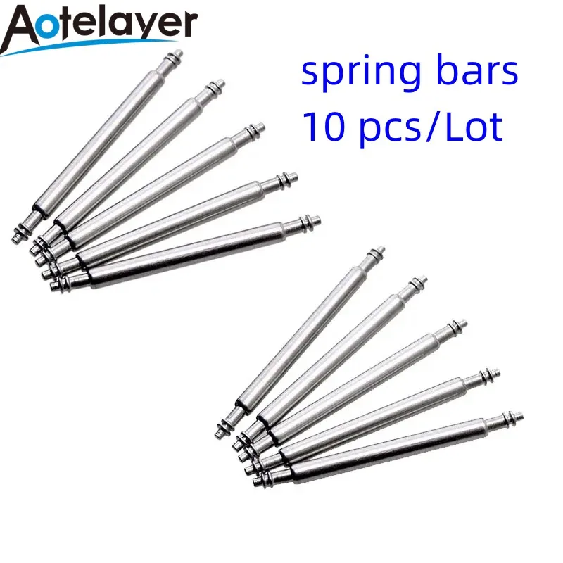 10 pcs/lot 8mm-30mm Watch Band Strap Spring Pins Repair Tool for Watch Strap Release 1.5mm Spring Bars Pin Watch Accessories