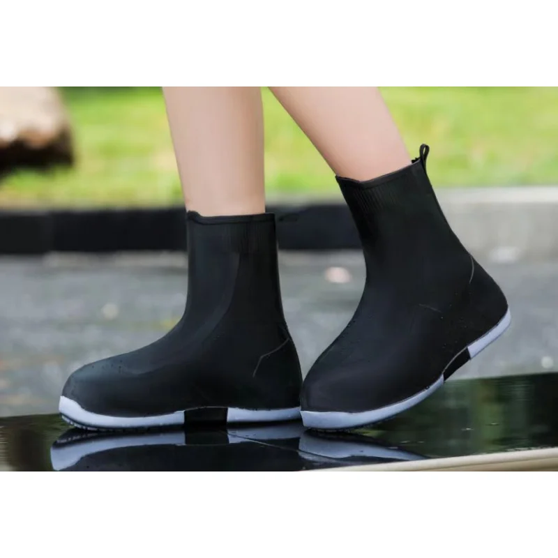 أغطية أحذية مقاومة للماء ومضادة للانزلاق للجنسين، أحذية مطر من السيليكون المقاوم للأوساخ للبالغين والأطفال، حذاء سميك وسهل التشغيل/الإيقاف #6