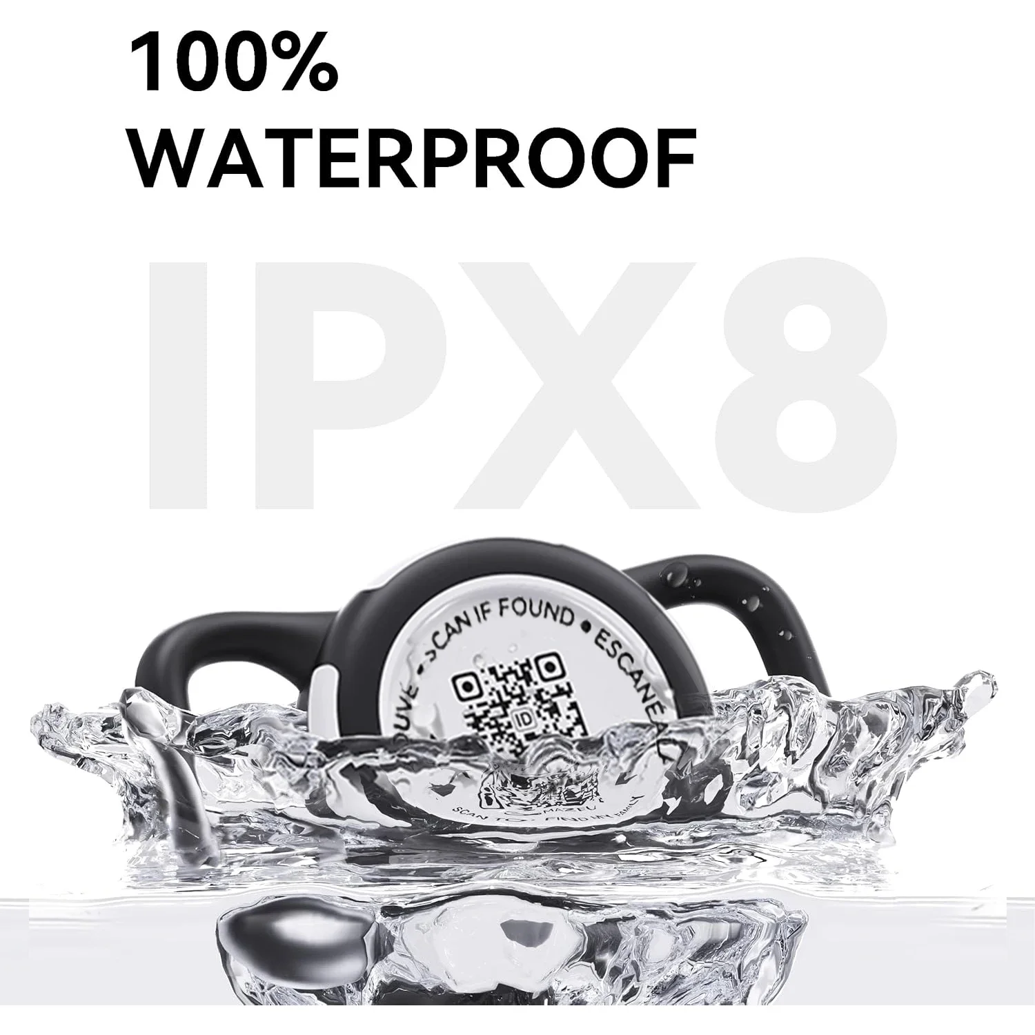 Waterproof Airtag Holder for Dog Collar with QR code Tag, Soft Protective Lightweight Airtag Case for Dog & Cat Collars harness view 2