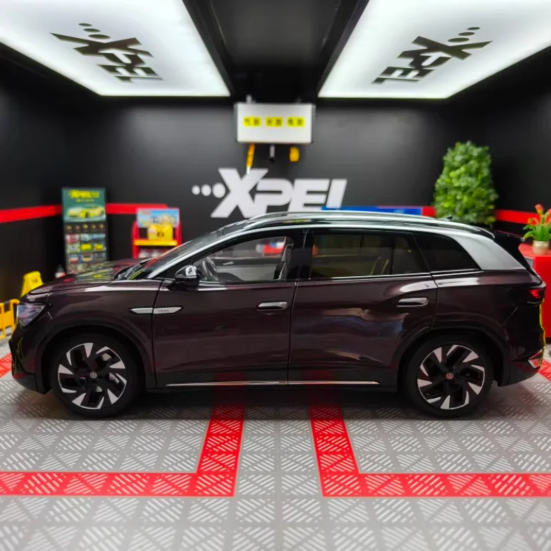 Diecast escala 1:18 VW ID6 Crozz Original de fábrica luces delanteras y traseras de coche completo modelo de coche de aleación juguete coleccionable regalo recuerdo