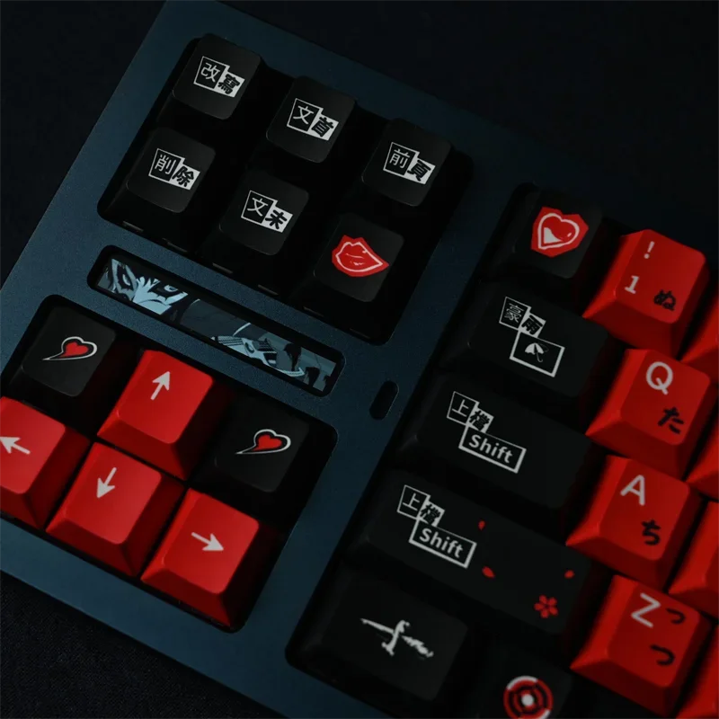 Teclado mecânico Anime Keycap Set, Sublimação PBT, Persona 5 Series Custom Keycaps, Acessórios Para Jogos, 140Pcs