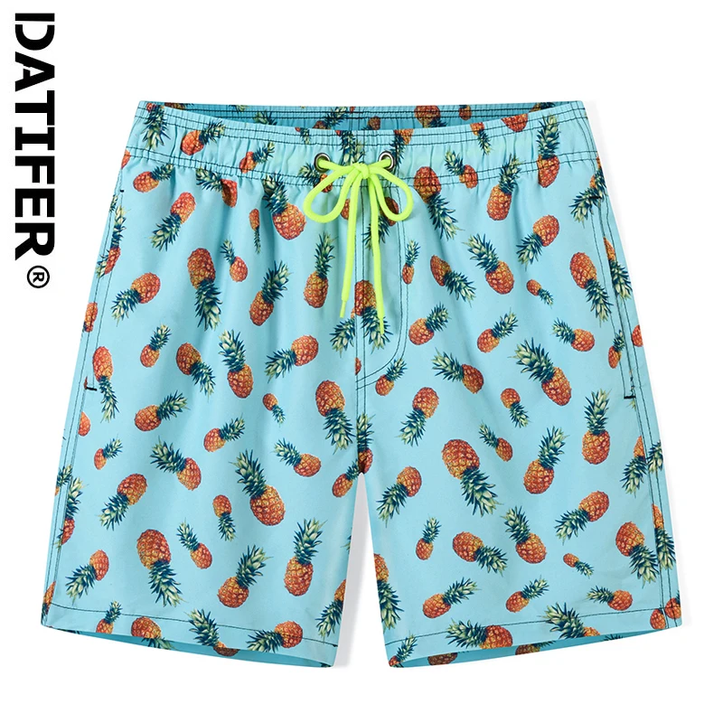 Datifer 2024 Summer Men Shorts Fashion Polyester Printing Surf Quick Dry Gym Traje De Baño Hombre Oddychający strój kąpielowy z siateczki