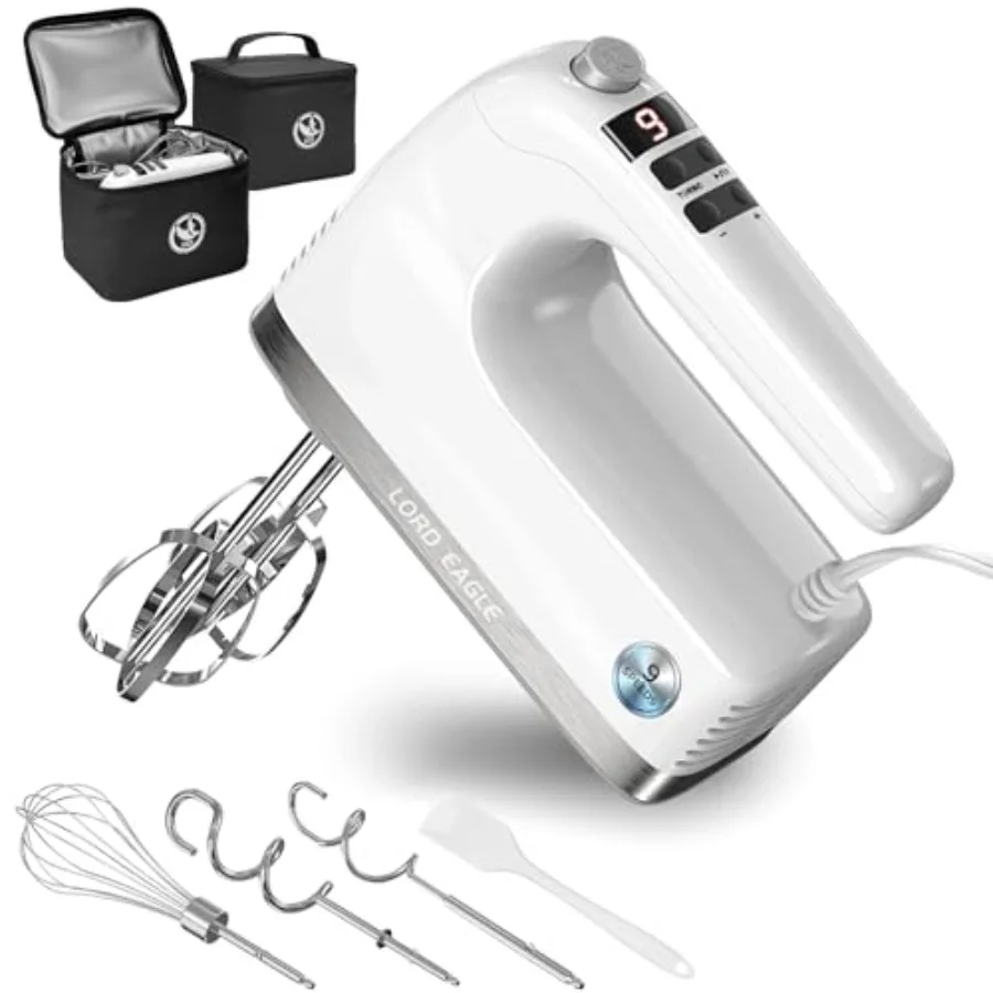 

Digital Hand Mixer Electric Handheld 00W DC Motor Kitchen Mixer for Cake Baking Lightweight Egg Beaters with Stain-resistant an