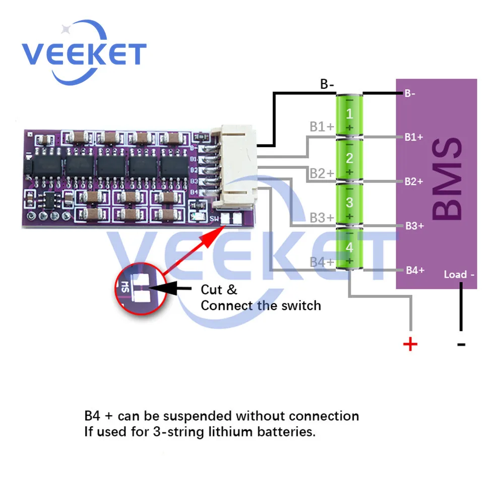 Scheda di ricarica della batteria al litio 1.5A scheda di protezione PCB del modulo di equalizzazione attiva della batteria al litio capacitiva