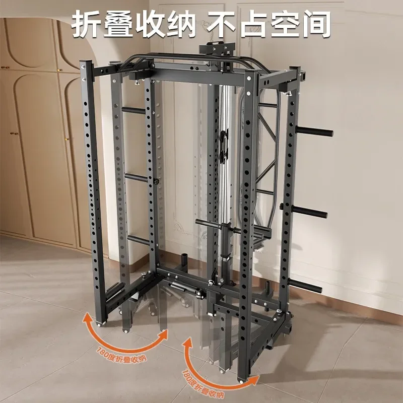 for Foldable Gantry Frame Household Squat Rack Free High Low Pull Bench Press Station Adjustable Weightlifting Equipment