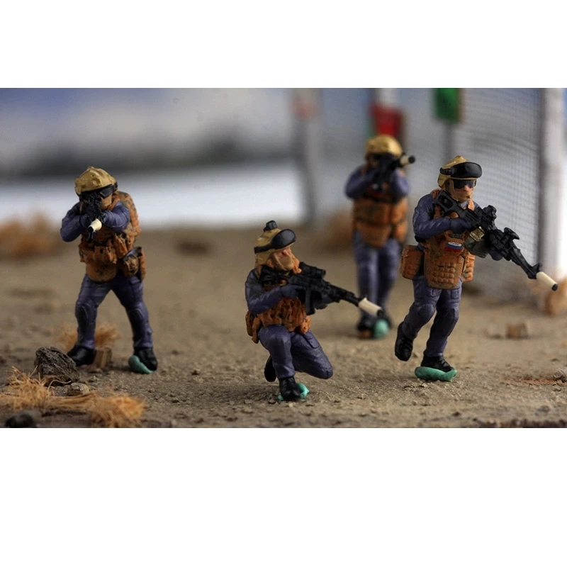 

Масштаб 1/72, 4 шт., русские бронированные солдаты спецназа, экшн-фигурки, модель DIY, аксессуары для сцены, коллекция игрушек