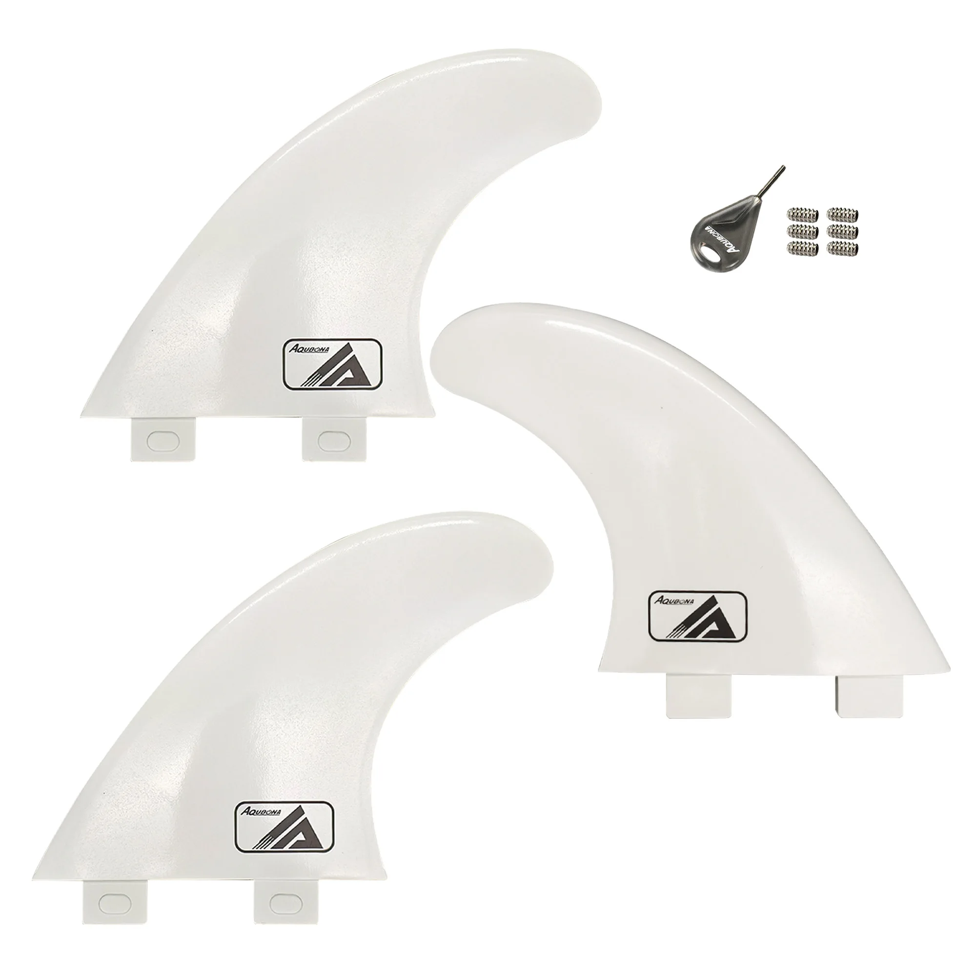 AQUBONA Surf Fin Single Tab & Twin Tabs Fins für Longboard Surfboard Paddleboard Thruster Set 437 Style – Detail 3