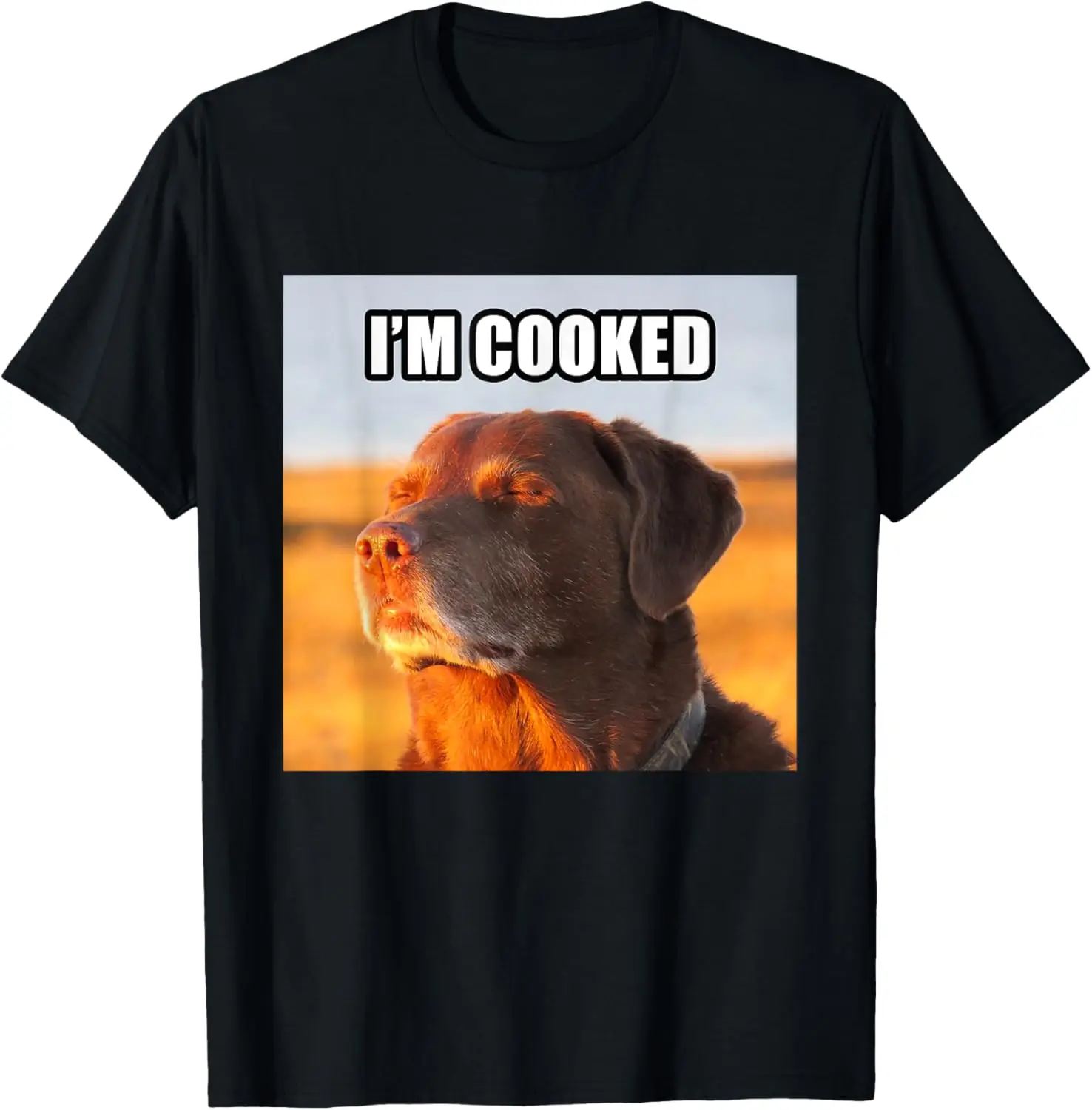 I'm Cooked Dog Funny Meme T-Shirt 100% Cotton Trendy Y2K Short-Sleeve Tee-Soft, Quick-Drying, Moisture-Wicking; Ideal Sports