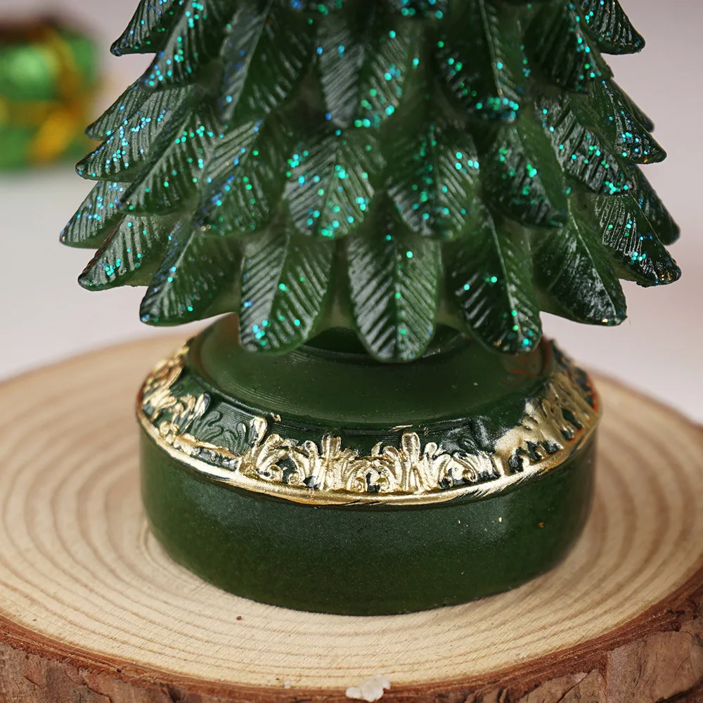 

Новая мини-рождественская елка, украшение из смолы, домашний декор для рабочего стола, украшение для праздничной сцены