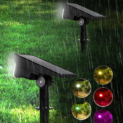 Outdoor Solar Lawn Light 20LED High Brightness Illumination Spotlight RGB Garden Courtyard Lighting Tree Ground Plug-In Light