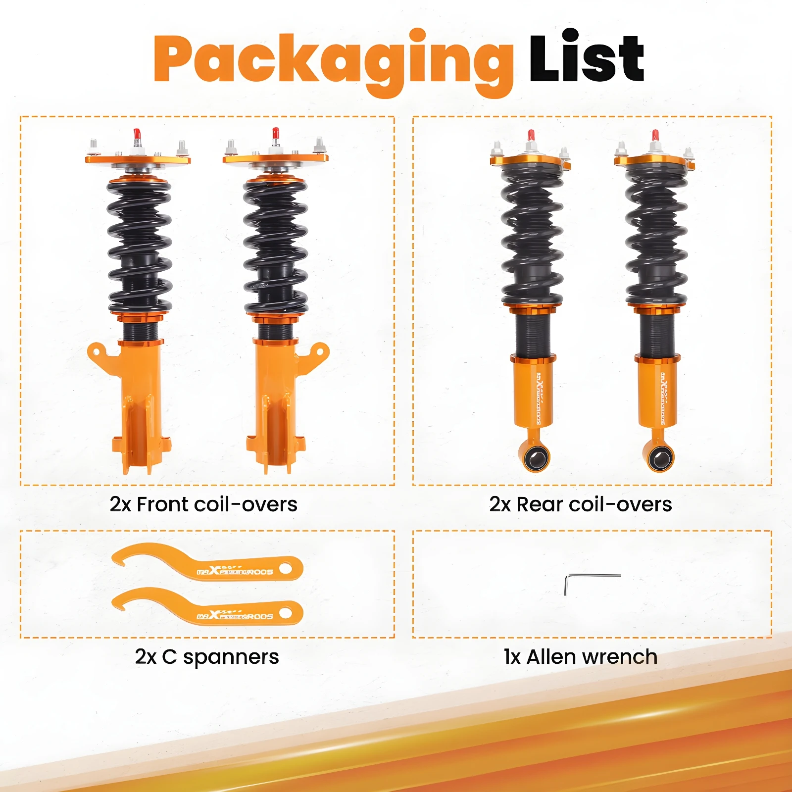 4x Coilover Kit Sospensioni for Mitsubishi Eclipse III MK3 D53A D52A 2000-2005