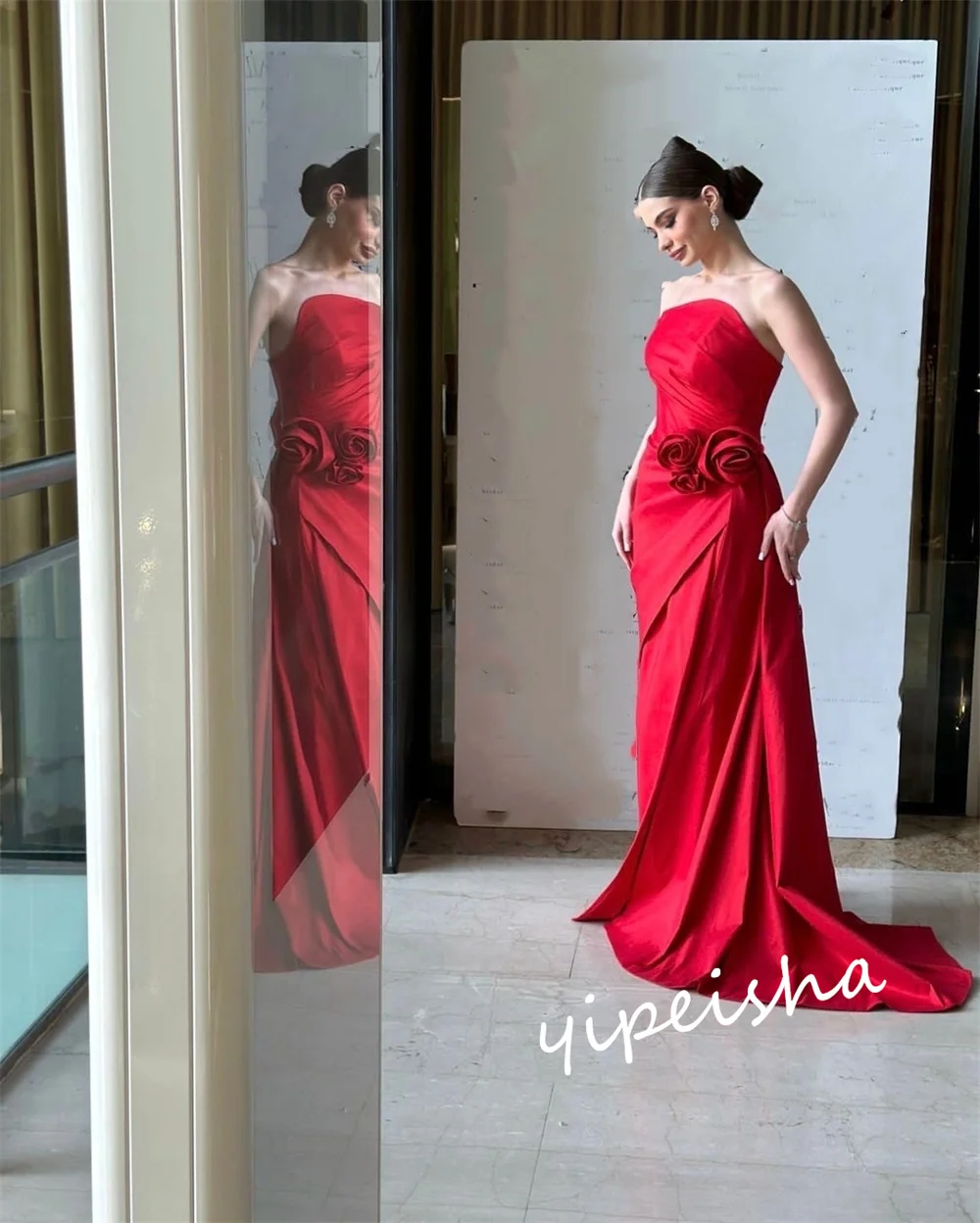 Customized Jiayigong Sparkle  Prom Satin Flower Quinceanera A-line One-shoulder Bespoke Occasion Gown Long Dresses