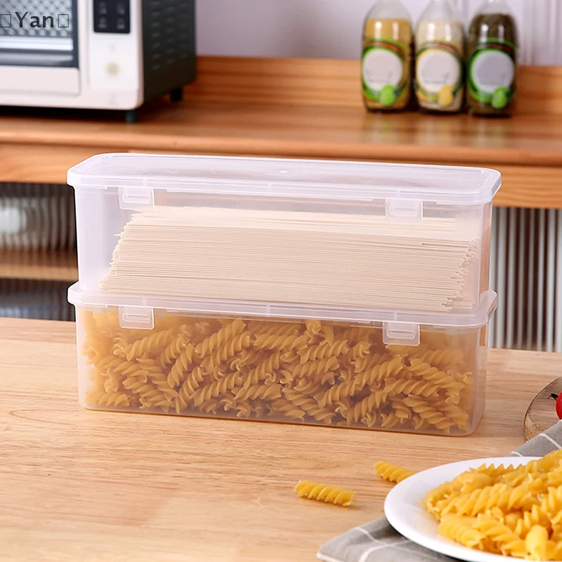 Kitchen Noodle Spaghetti Container Household Cereal Preservation Storage Box With Cover Spaghetti Box Kitchen Food Container New